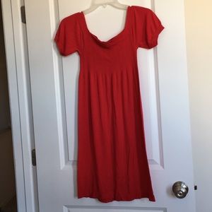 Red off the shoulder dress